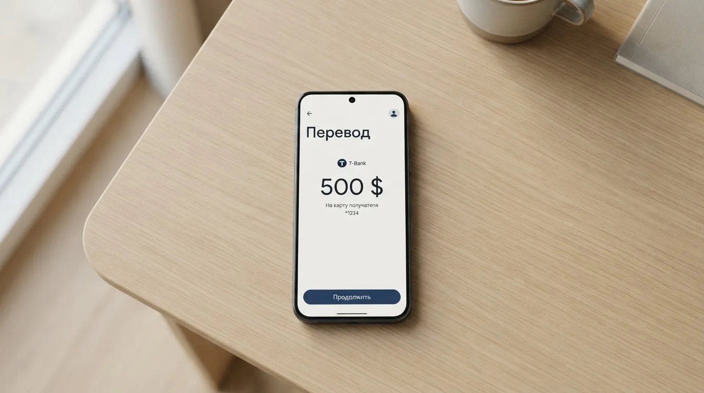 Телефон с экраном перевода стейблкоина